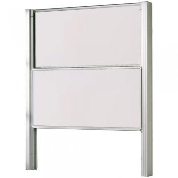 Pylonentafel Whiteboard 200x120 cm, 2 Schreiblächen Stahlemaille weiß