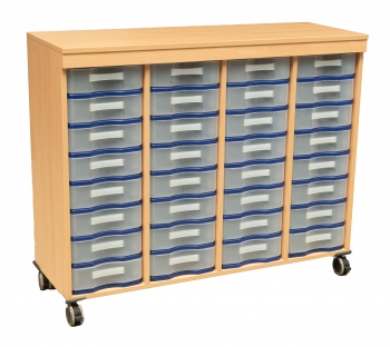 Materialcontainer ROTHO, BxHxT 124,9x93/102,4x44,3 cm, 32 Boxen