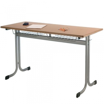 Zweier-Schülertisch 130x55 cm, Tischplatte mit PU-Kante