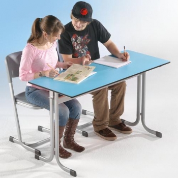 Zweier-Schülertisch 130x55 cm, Tischplatte mit PU-Kante