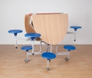 Tisch-Sitz-Kombination rund, 8 Sitze, 69cm, Platte Vollkern