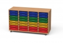 Materialcontainer fahrbar mit 32 flachen Modulboxen