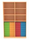 Materialregal mit 32 flachen Schubladen, BxHxT 123x190x50 cm