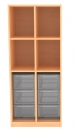 Materialregal mit 6 hohen Schubladen, BxHxT 64x152x50 cm