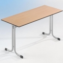 Zweier-Schülertisch 130x65 cm, Tischplatte Melamin mit PU-Kante