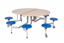 Klapptisch rund 8 Sitze Platte Melamin Tischhöhe 74 cm